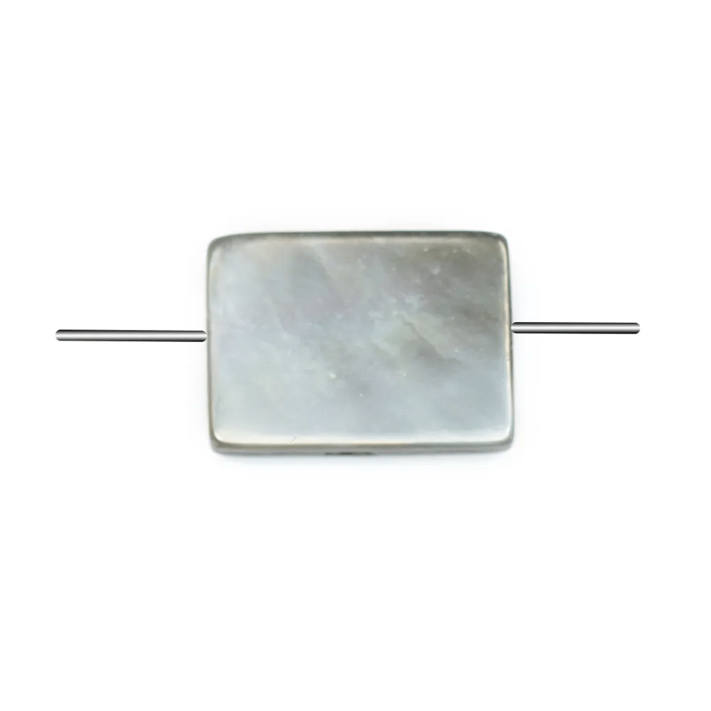 Nacre grise en forme de rectangle 10x14mm x 10 pcs