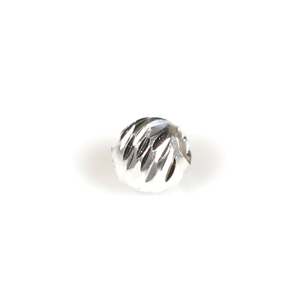 Boule striée, en forme de ronde facette, 3mm x 10pcs