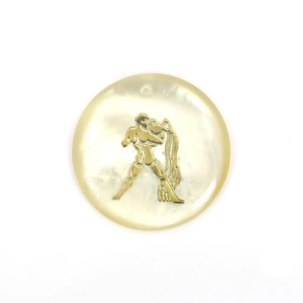 Pendentif Verseau en nacre 20mm x 1pc