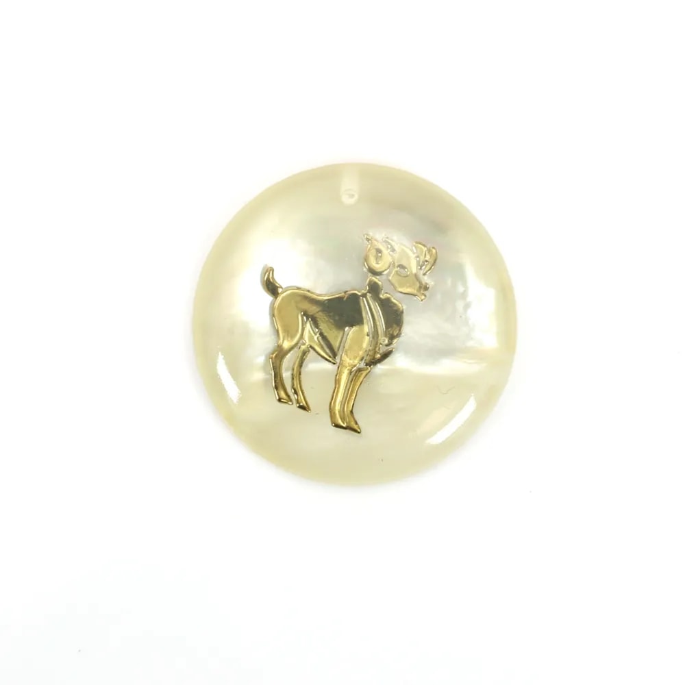 Pendentif Capricorne en nacre 20mm x 1pc