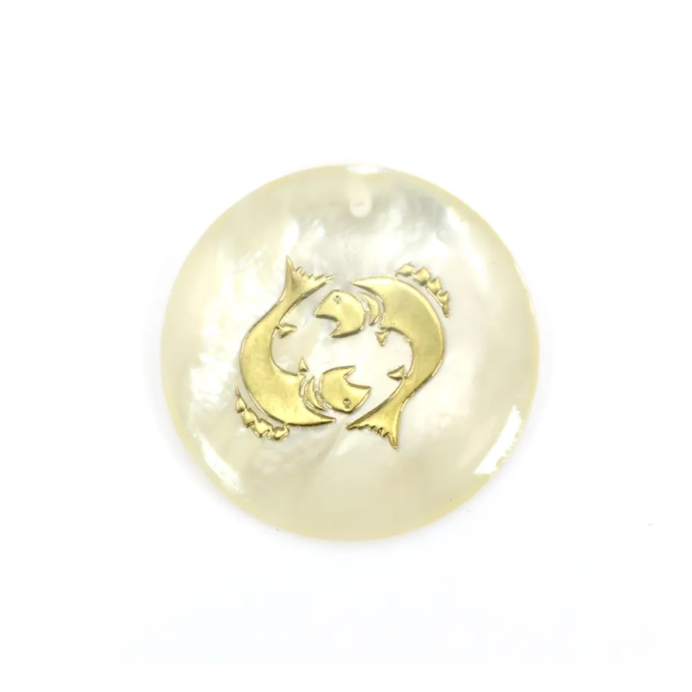 Pendentif Poisson en nacre 20mm x 1pc