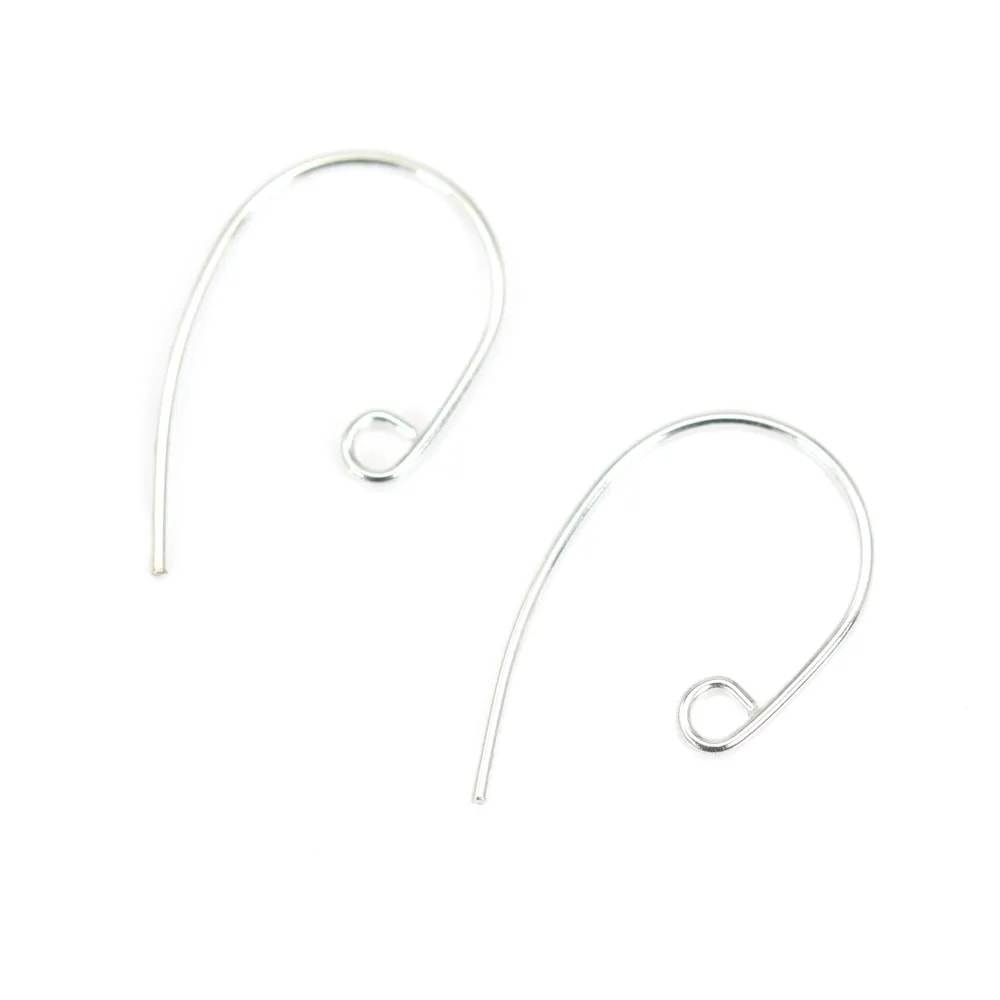 Crochet d'oreille Clé de fa 21mm Argent 925  x 2pcs