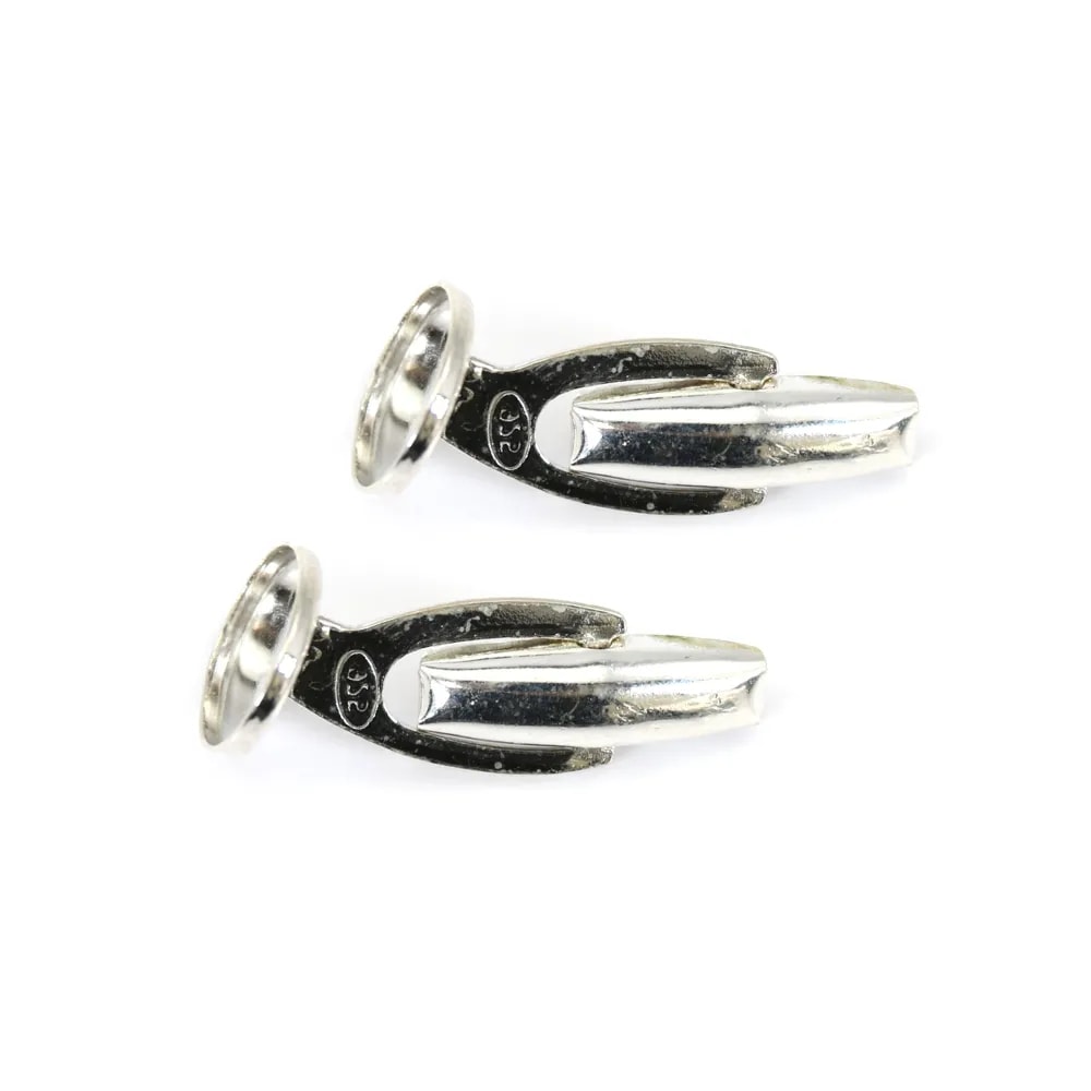 Boutons manchettes plateau oval 10x14mm ,argent 925, x 2pcs