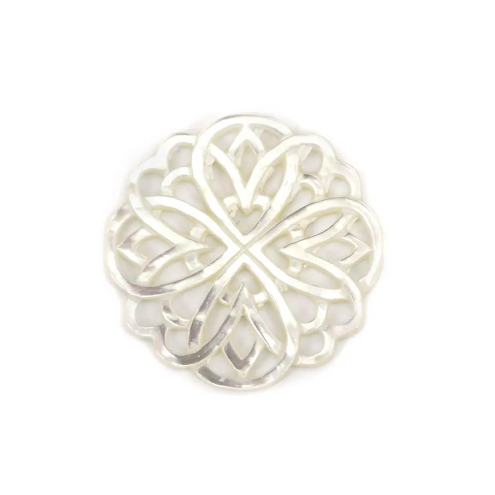 Rosetón de nácar blanco 30mm x 1ud