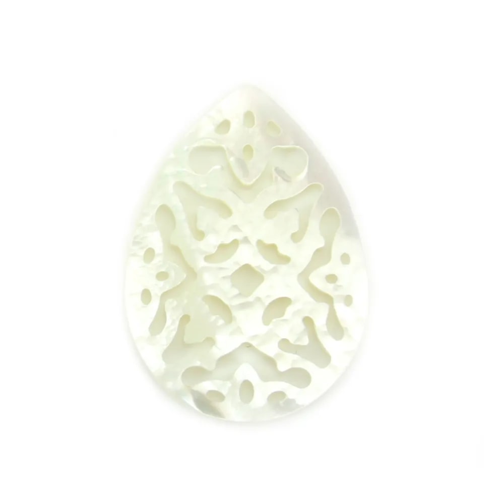 Goccia di madreperla traforata 18x25mm x 1pc