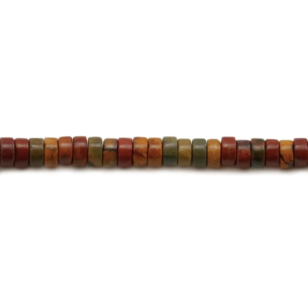 Jaspe, en forme de rondelle, 2 * 4mm x 39cm