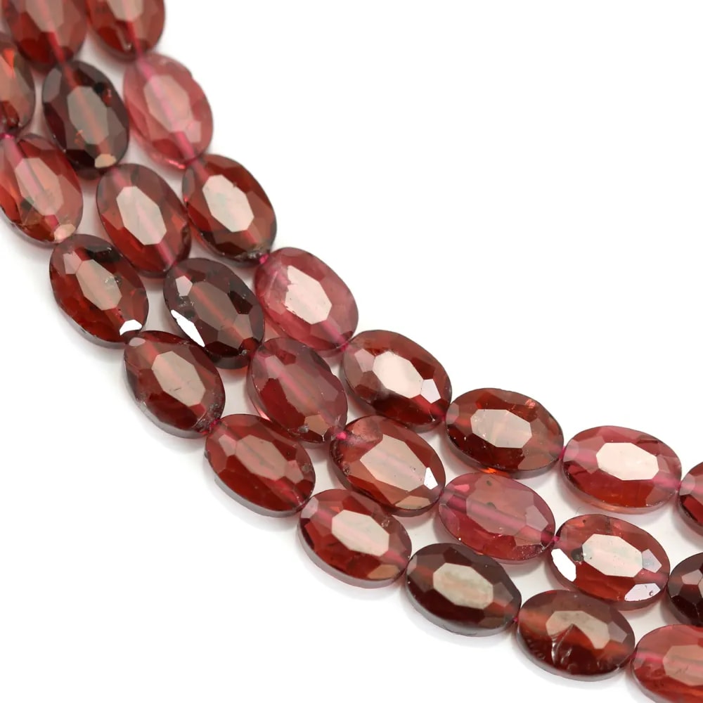 Grenat ovale facetté 4x6mm x 38mm