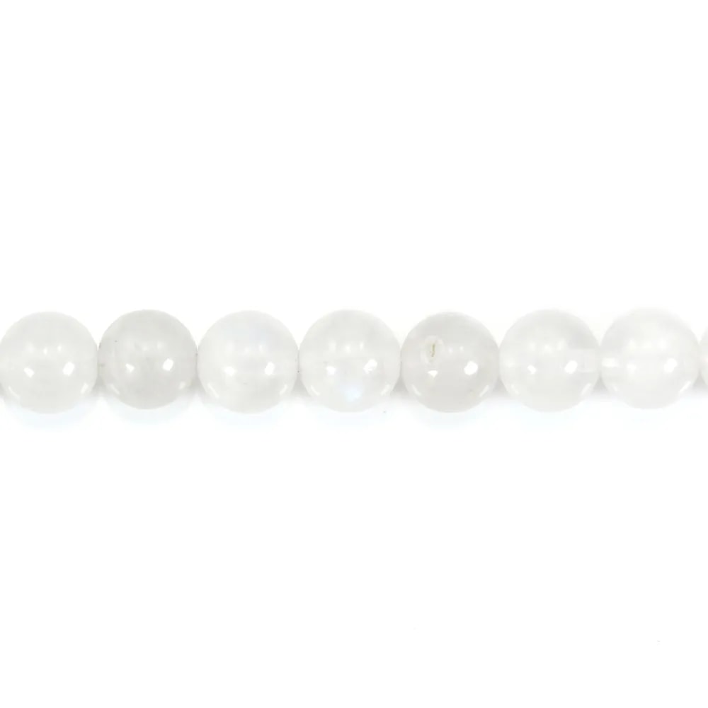 Pierre de lune blanche, de forme ronde, 7mm x 2pcs