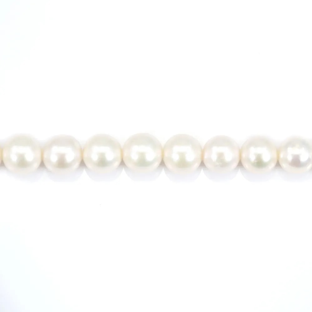 White round freshwater pearl  round 7.5mm x 40cm AAA