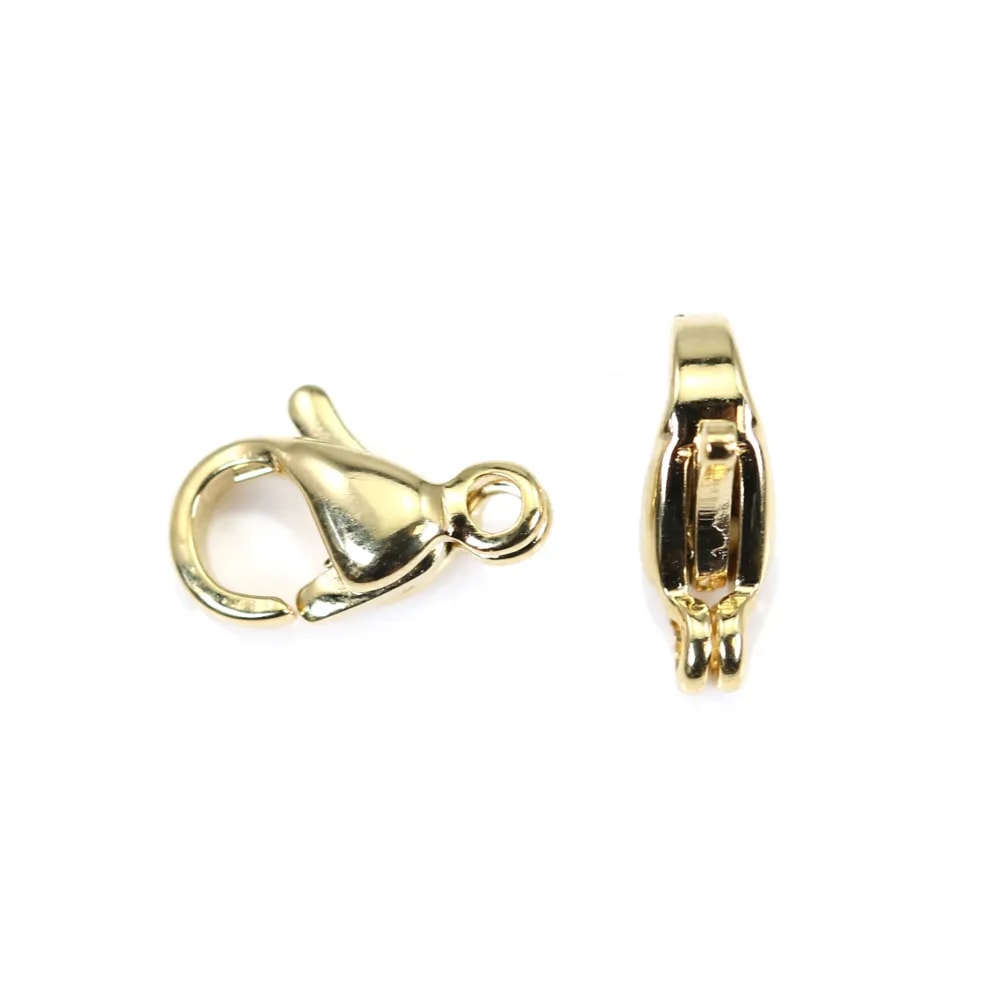 Fermoir Mousqueton 9mm en Acier Inox 304 Doré x 2pcs