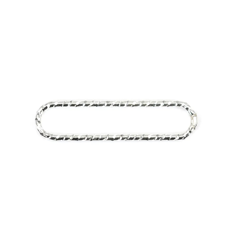 Rectángulo redondeado espaciador chispa 5x21mm Plata 925 x 2pcs