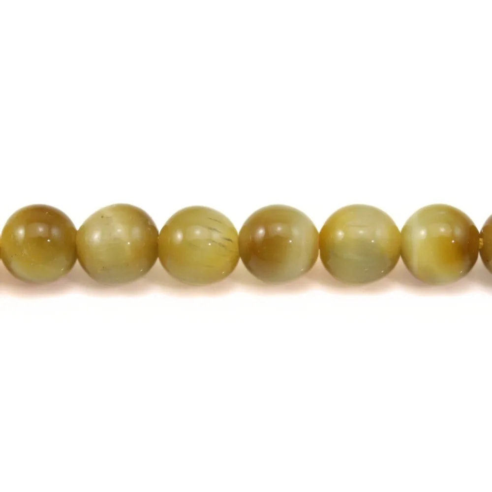 Oeil de Tigre Jaune Or  Ronde 6mm x 40cm