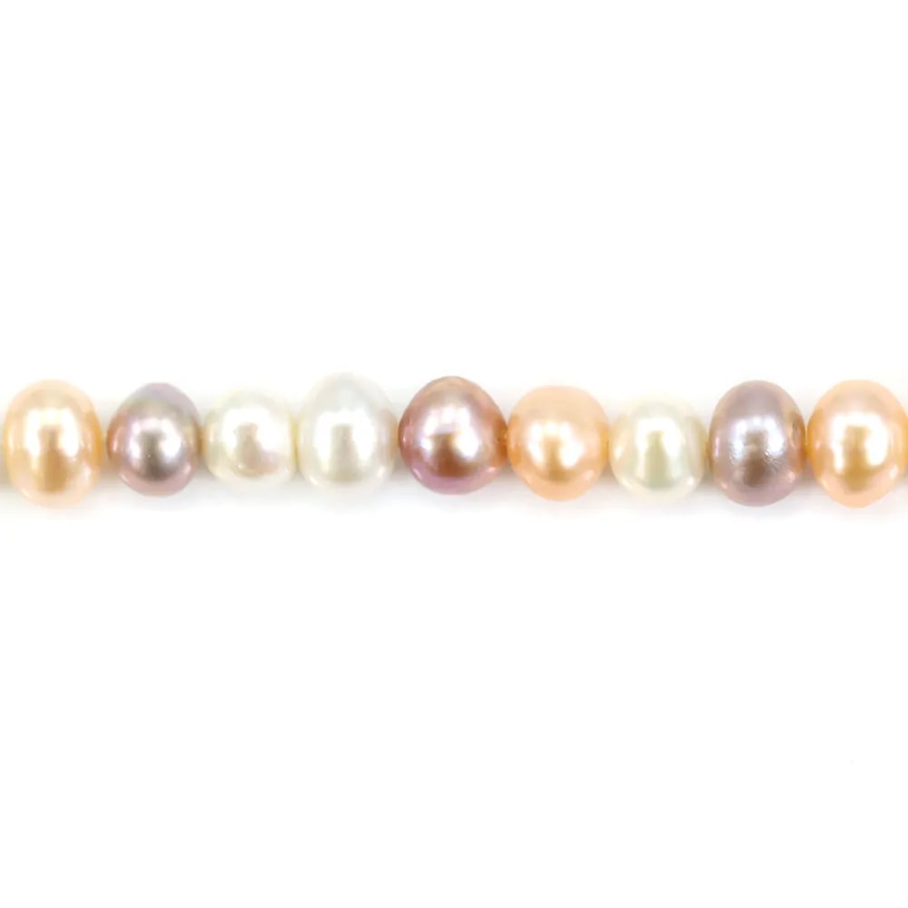 Mauve freshwater pearl roundel 6x10mm x 40 cm