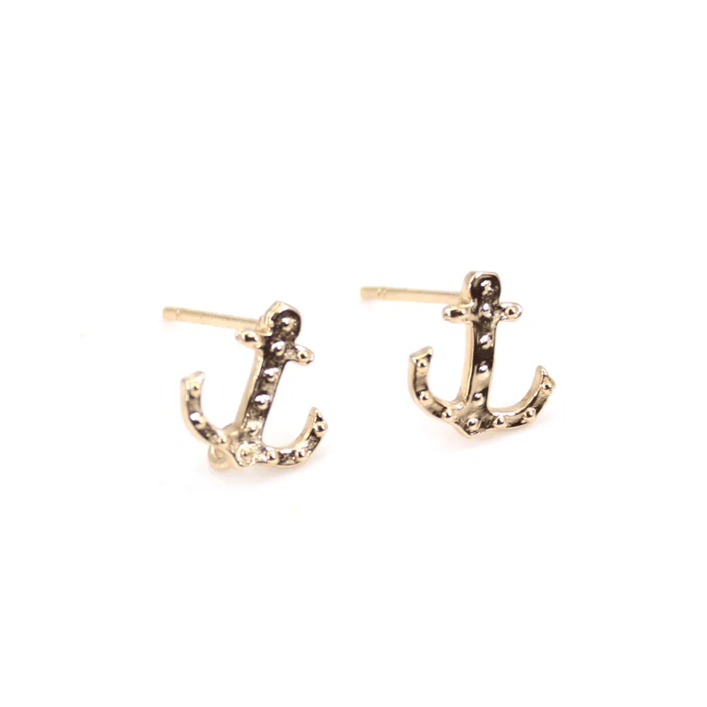 Clous d'oreille feuille plaqué par "flash" or sur laiton 8x14mm x 2pcs