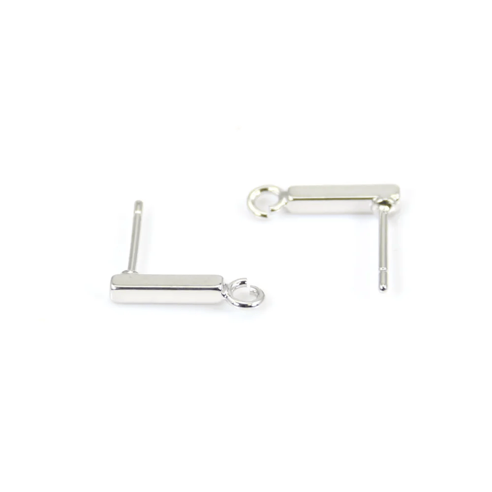 Ear studs, in the shape of a tube 2x14mm, by "flash" Gold on brass x 2pcs