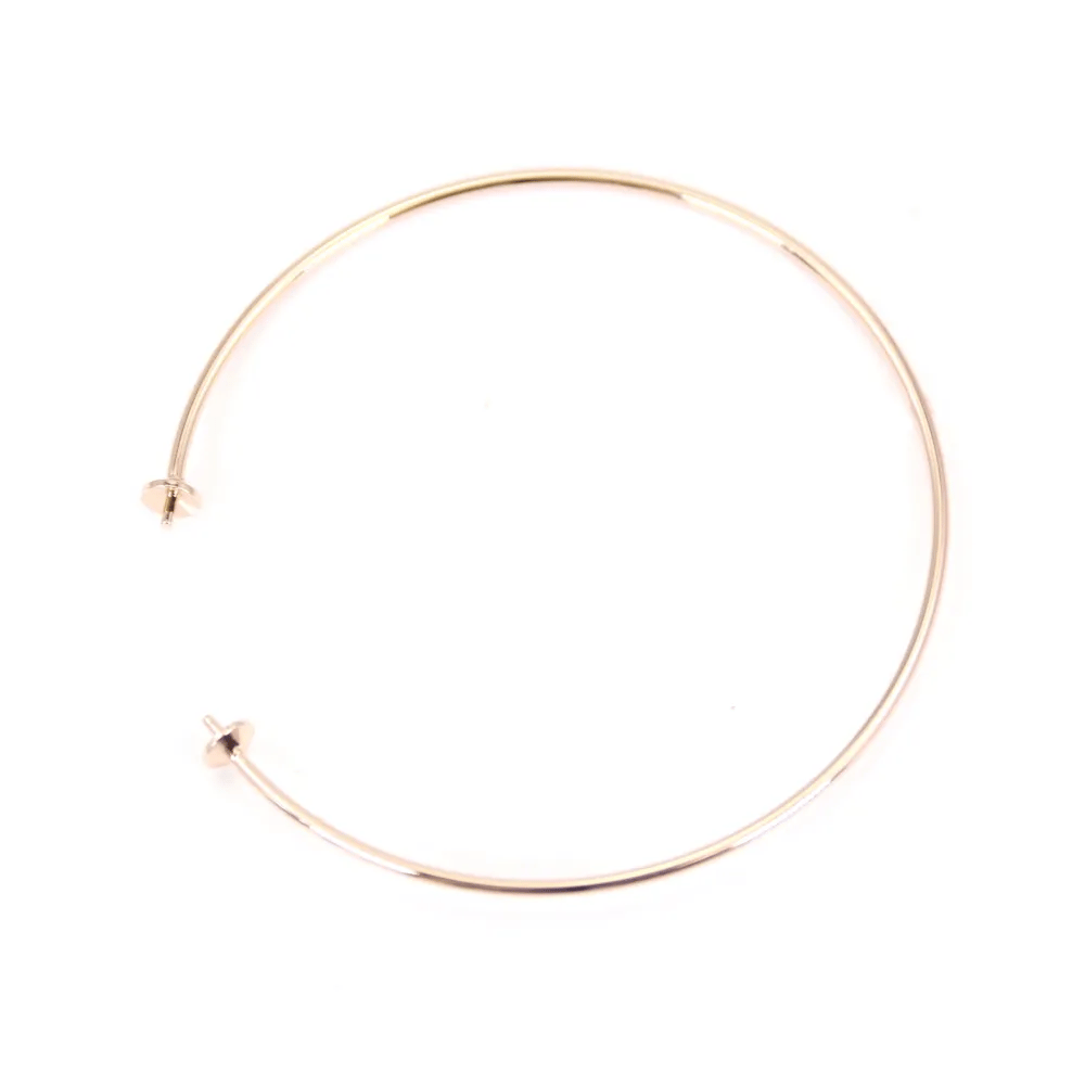 Jonc bracelet for half-driled beads 60mm plated by "flash" gold on brass x 1pc