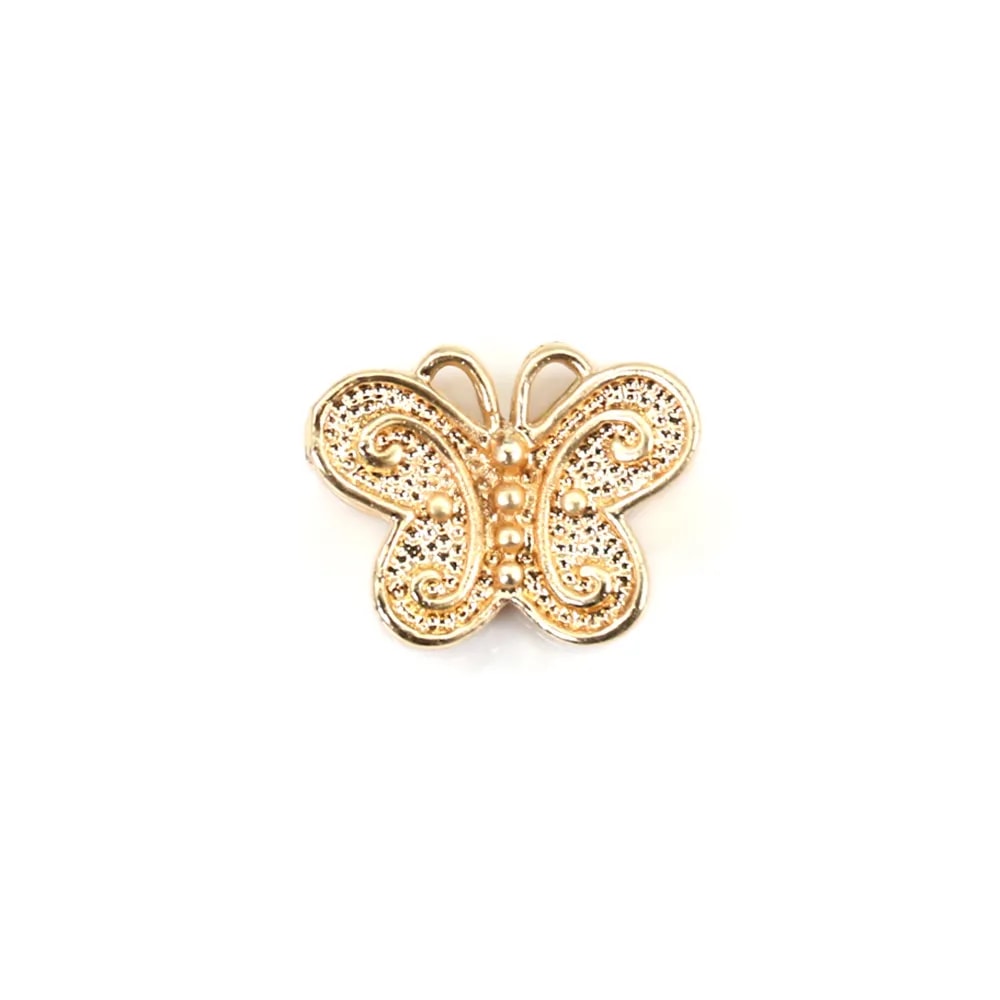 Pendentif fleur ajourée plaquée par "flash" or sur laiton  x 4pcs