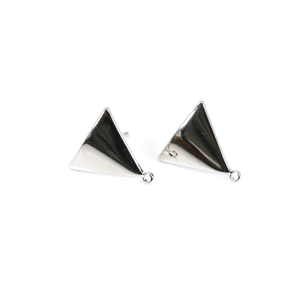 Clous d'oreille 13x13.5mm, plaqué par "flash" or sur laiton x 2pcs 