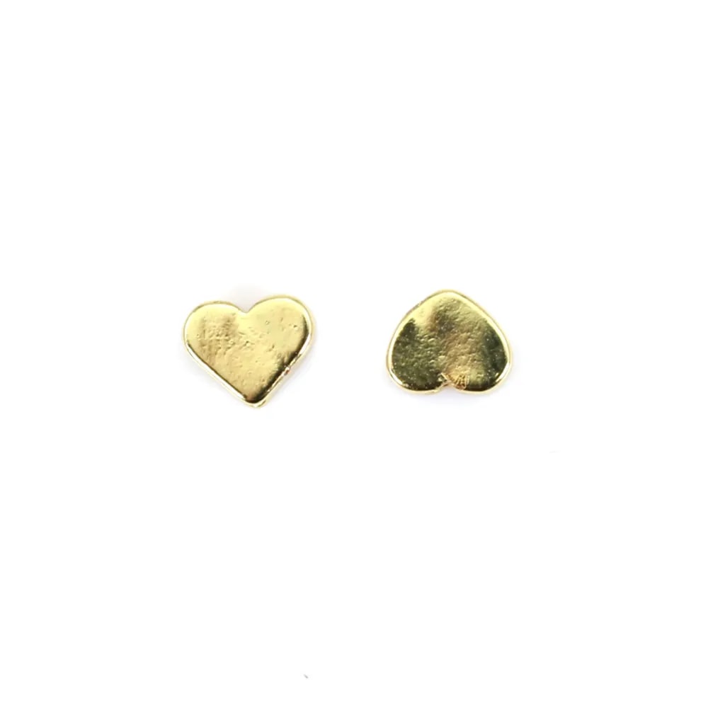 Intercalaire coeur plaquée par "flash" or sur laiton 4.3x5mm x 8pcs