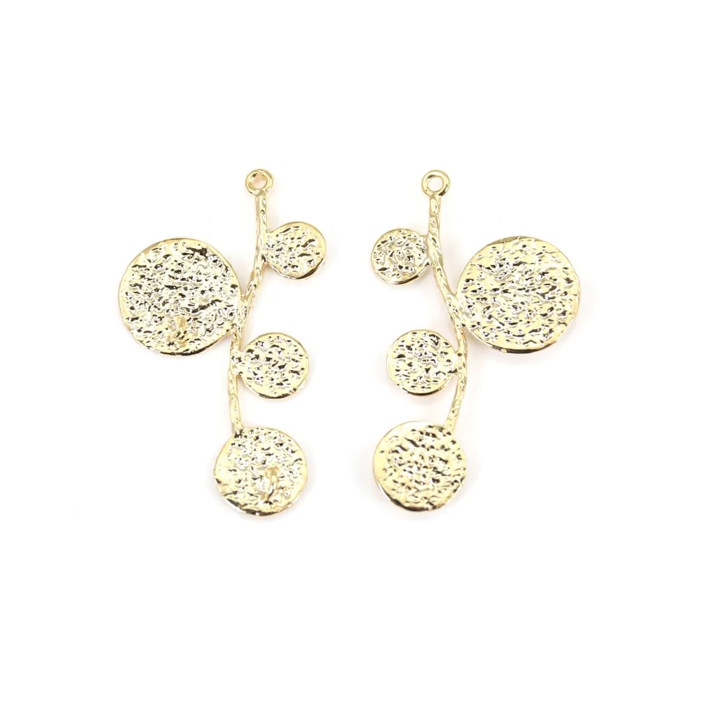Pendentif multifonction dorée sur laiton  x 2pcs