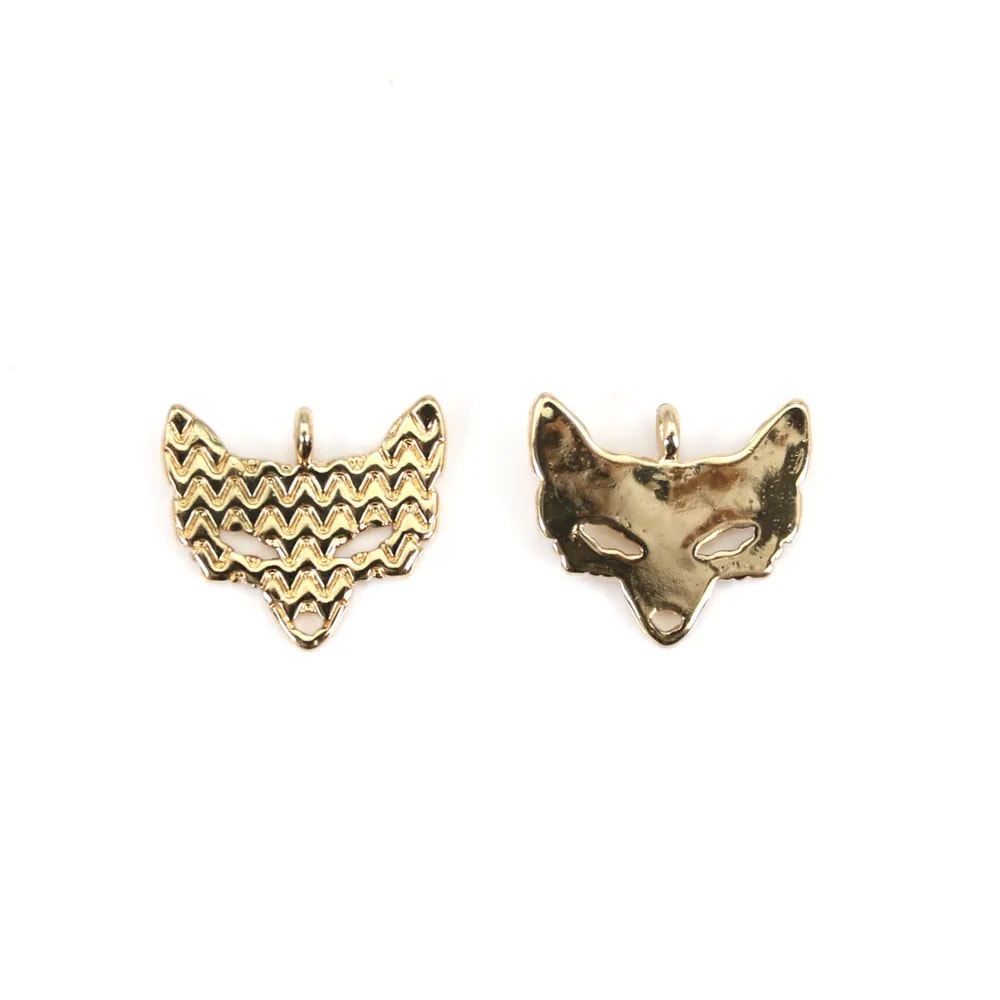 Breloque moustache plaqué par "flash" or sur laiton 5.5x10mm x 5pcs