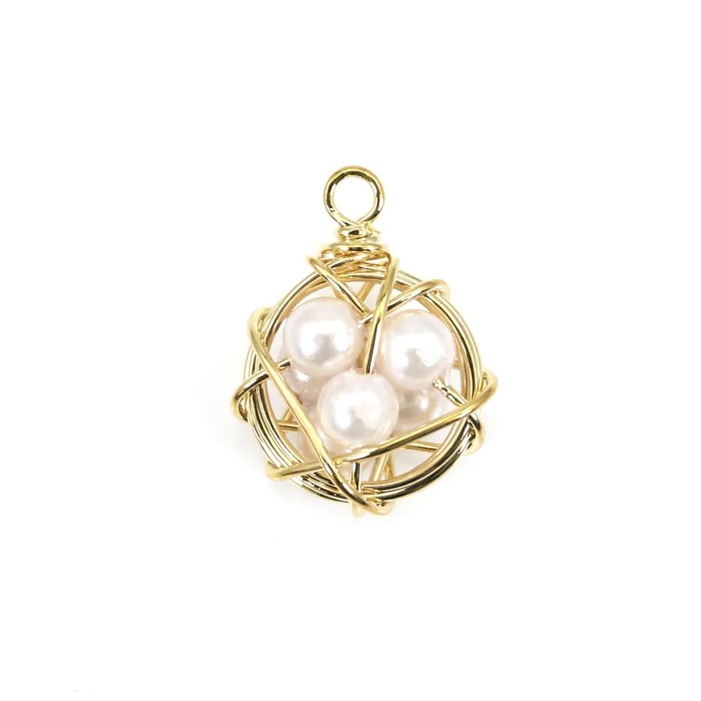 Snowflake pendant plated "flash" gold brass 5.8mm x 8pcs