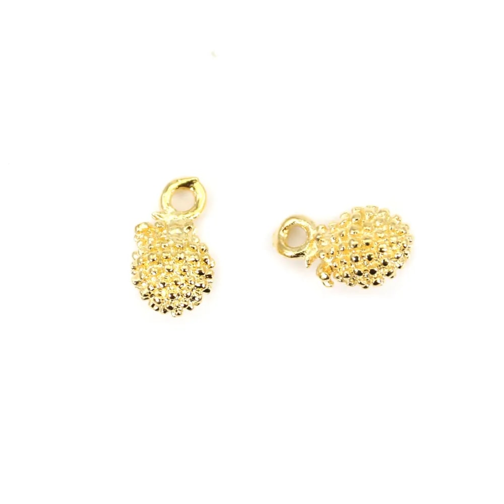 Pampille couronne plaquée par "flash" or sur laiton 5.5x6mm x 10pcs
