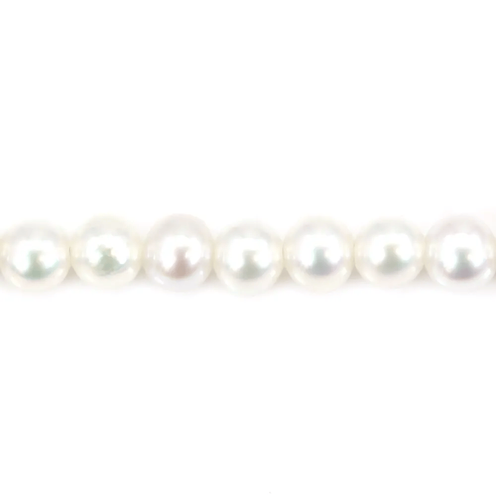 Freshwater cultured pearl, white, round, 3mm x 39cm