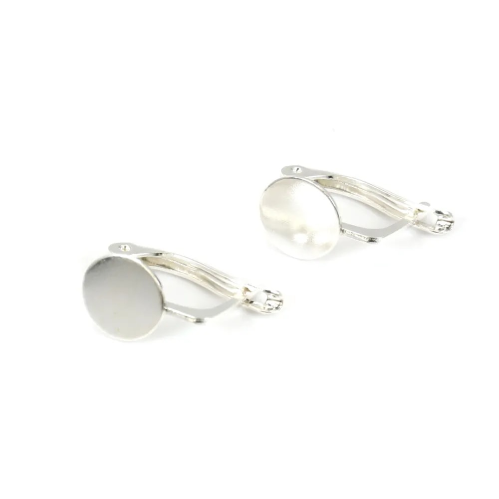 Dormeuse boucle d'oreille support cabochon 7.8mm argent 925 x 2pcs
