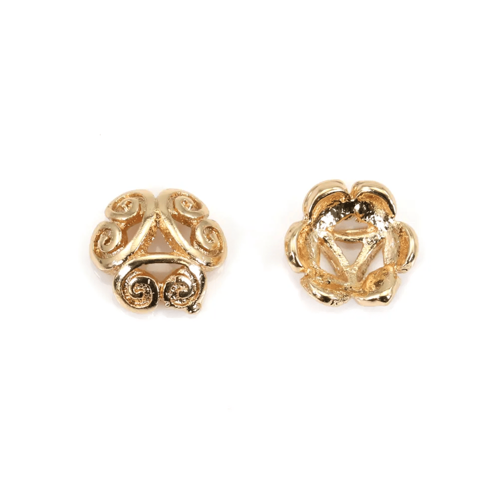 Coupelle en fleur Plaquée par "flash" or sur laiton 6mm x 10pcs