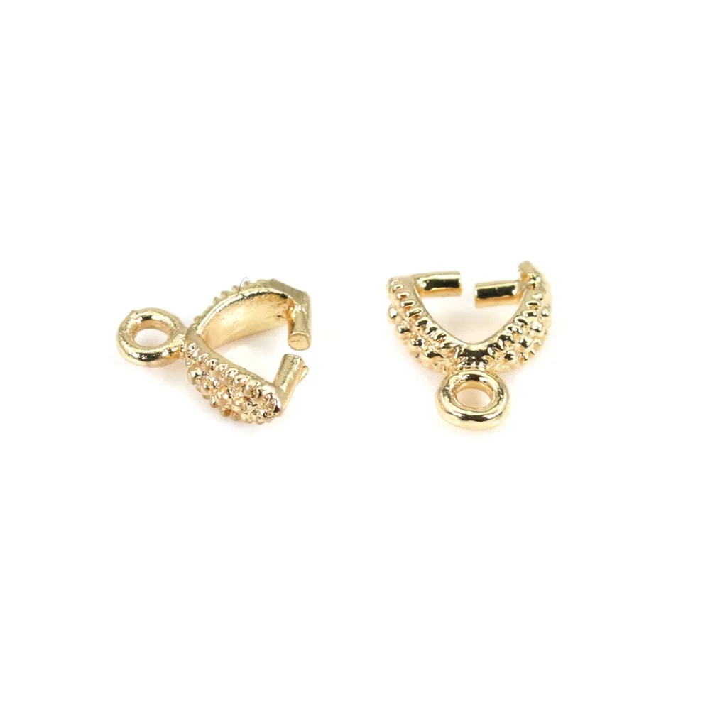 Bélière simple plaquée par "flash" or sur laiton 4x9.5mm x 5pcs