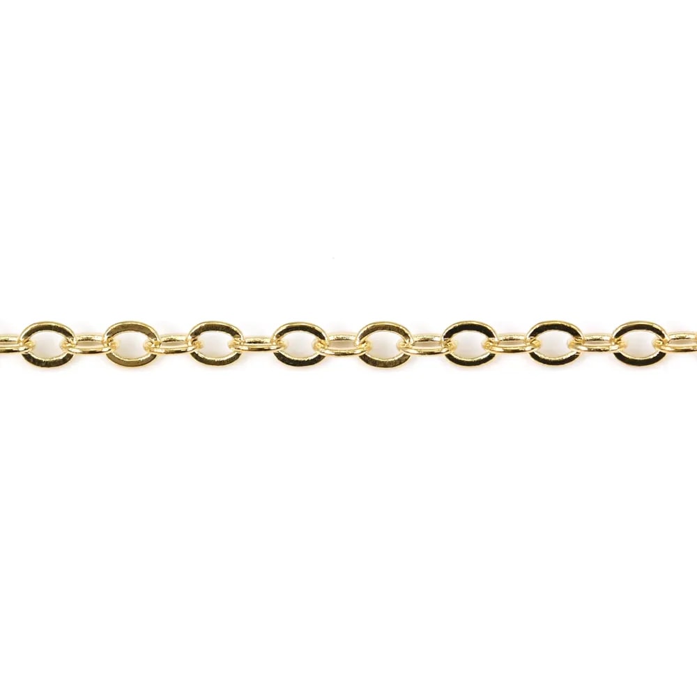 Chain oval stitch golden flash1.7x2.0mm x 1M