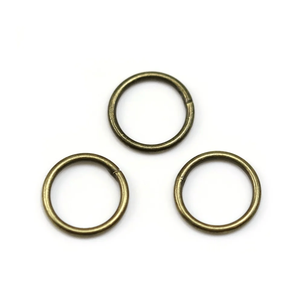 Anneaux rond soudés, métal couleur bronze, 1x8mm environ 50pcs