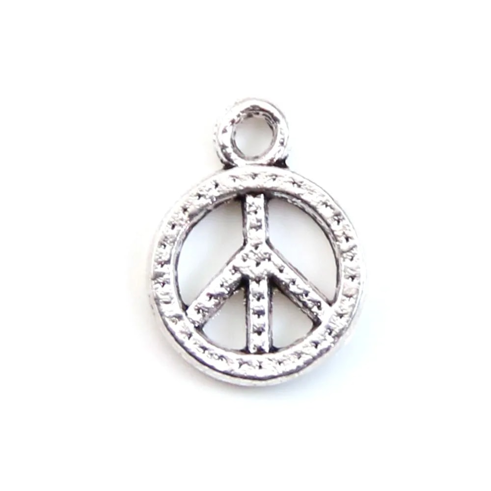 Peace & love charm bronze tone 8.5mm x 4pcs