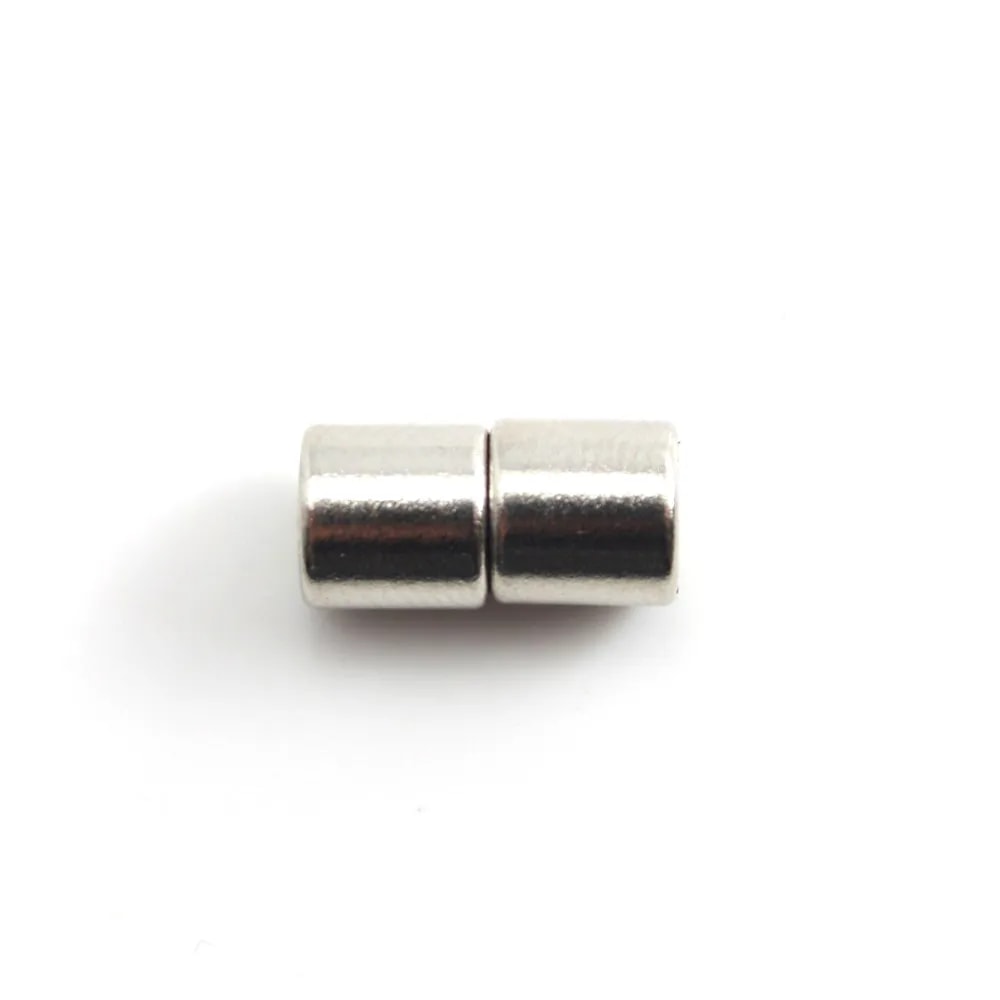 Fermoir aimanté,tube,argenté ,8x12mm x 1pc