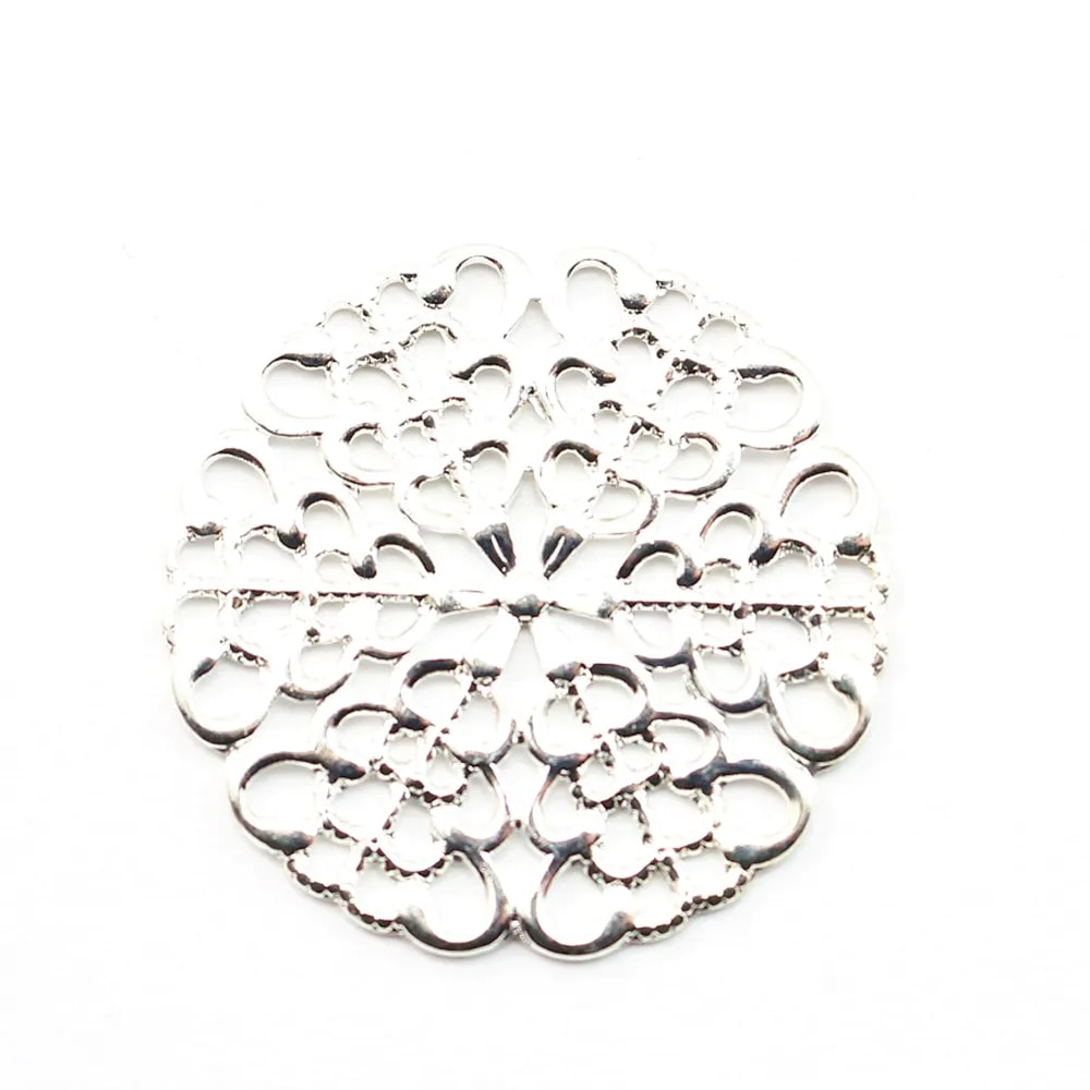 Estampe ronde argenté vieilli 25mm  x 1pc