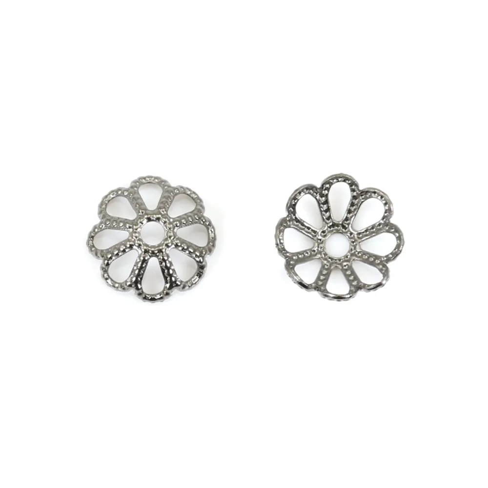 Filigreed saucers old silver tone 8mm x 20pcs