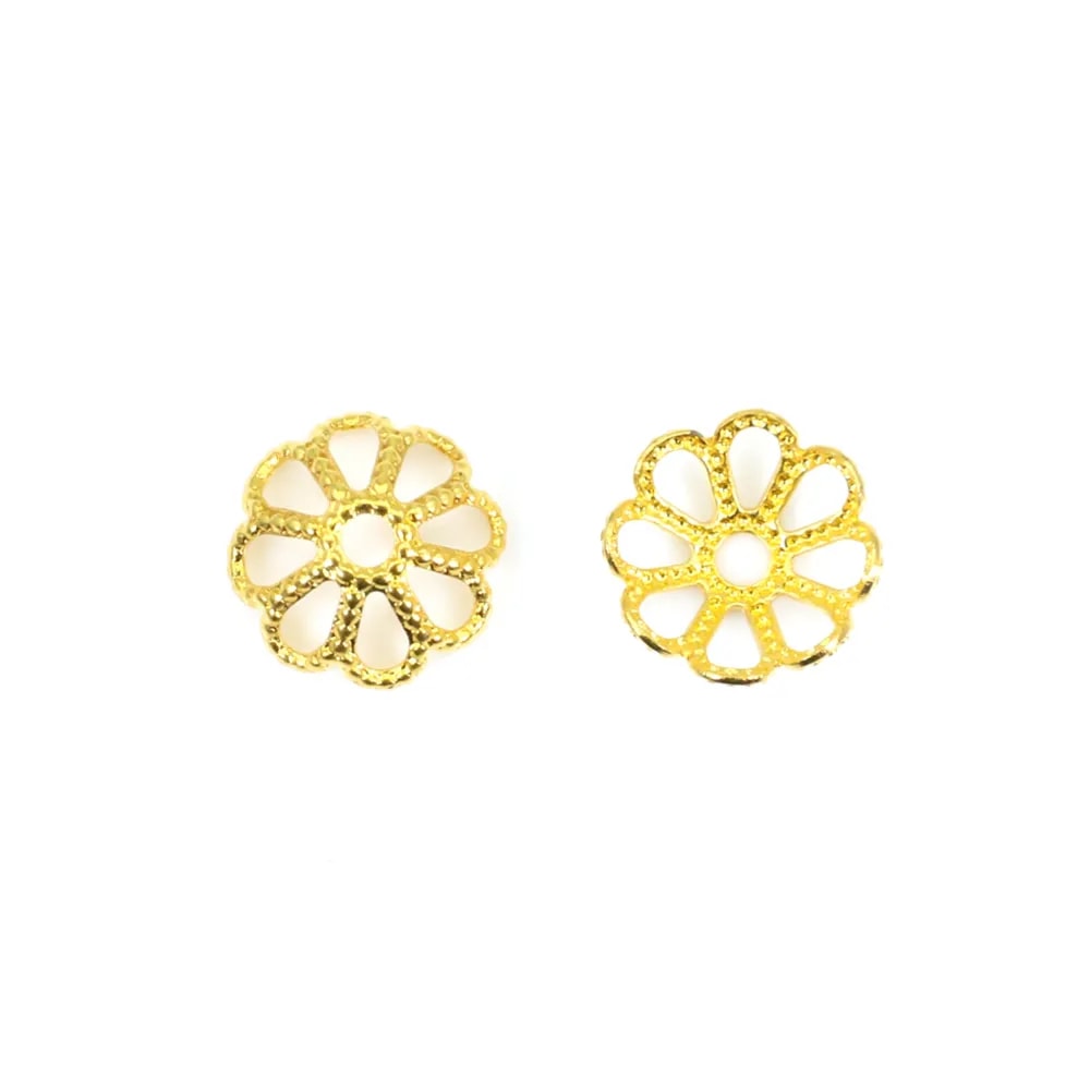 Filigreed saucers gold tone 8mm x 20pcs