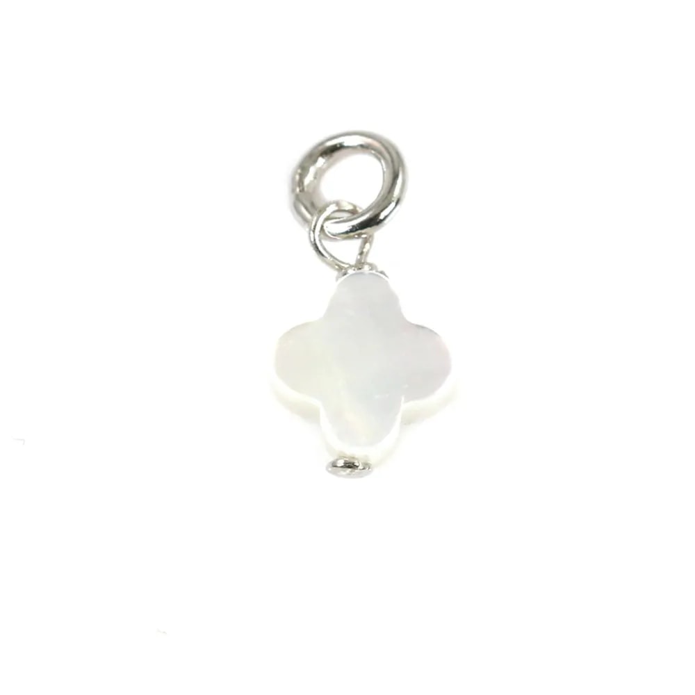 Breloque Saphir ovale facetté 4x6mm - Argent Rhodié  x 1pc