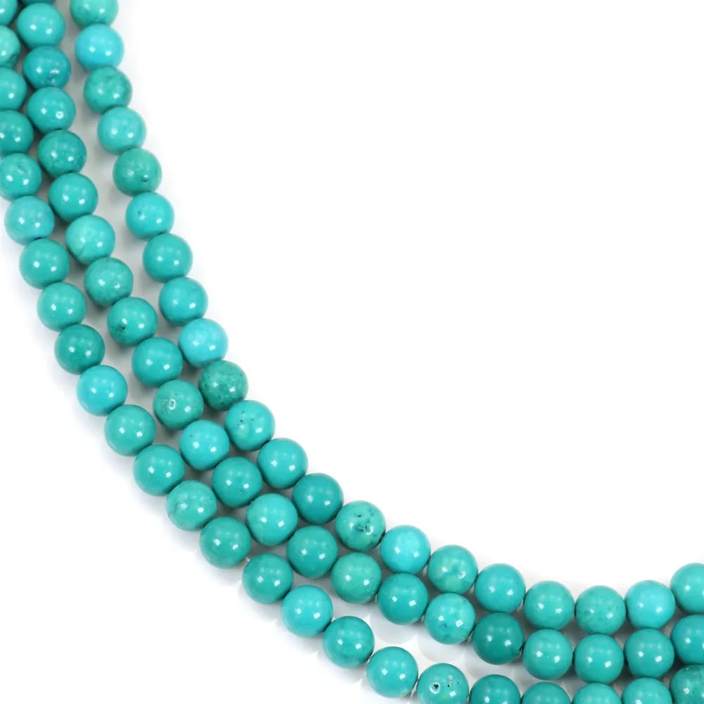 Howlite teinté turquoise ronde 6mm x 40cm