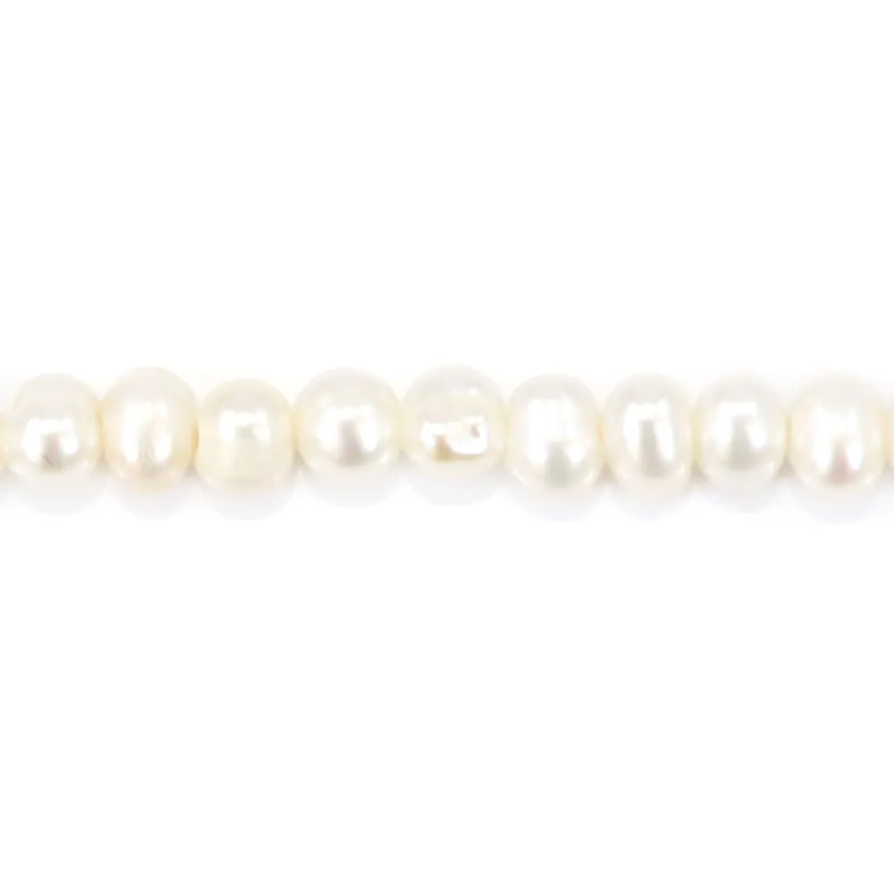 Perles d'eau douce blanche irrégulière 3-4mm x 40cm