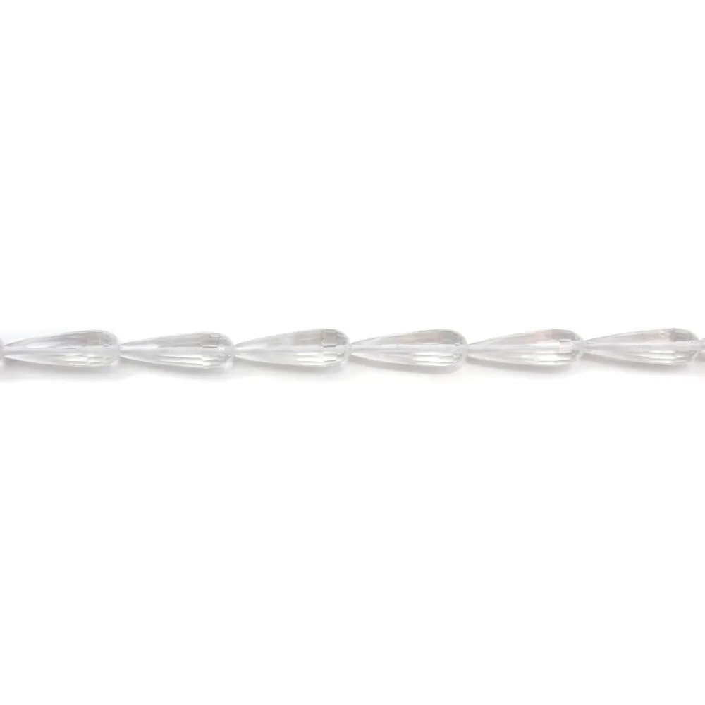 Cristal de roche carré facette 8mm x 40cm