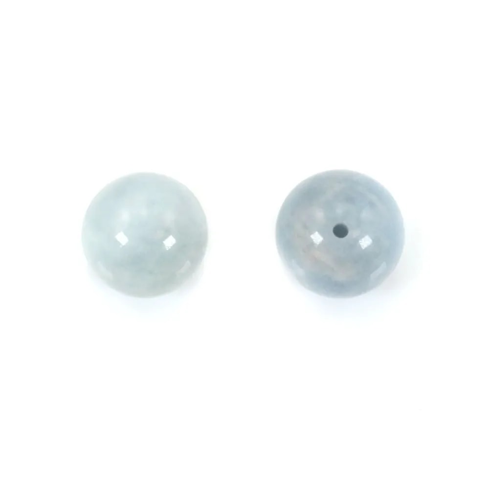 Aigue marine semi-percé rond 8mm x 2pcs
