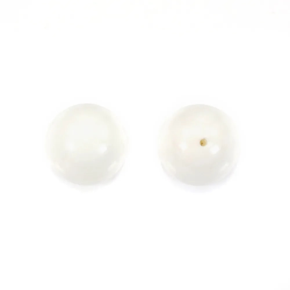 Clam, half drilled, round 8mm x 1pc