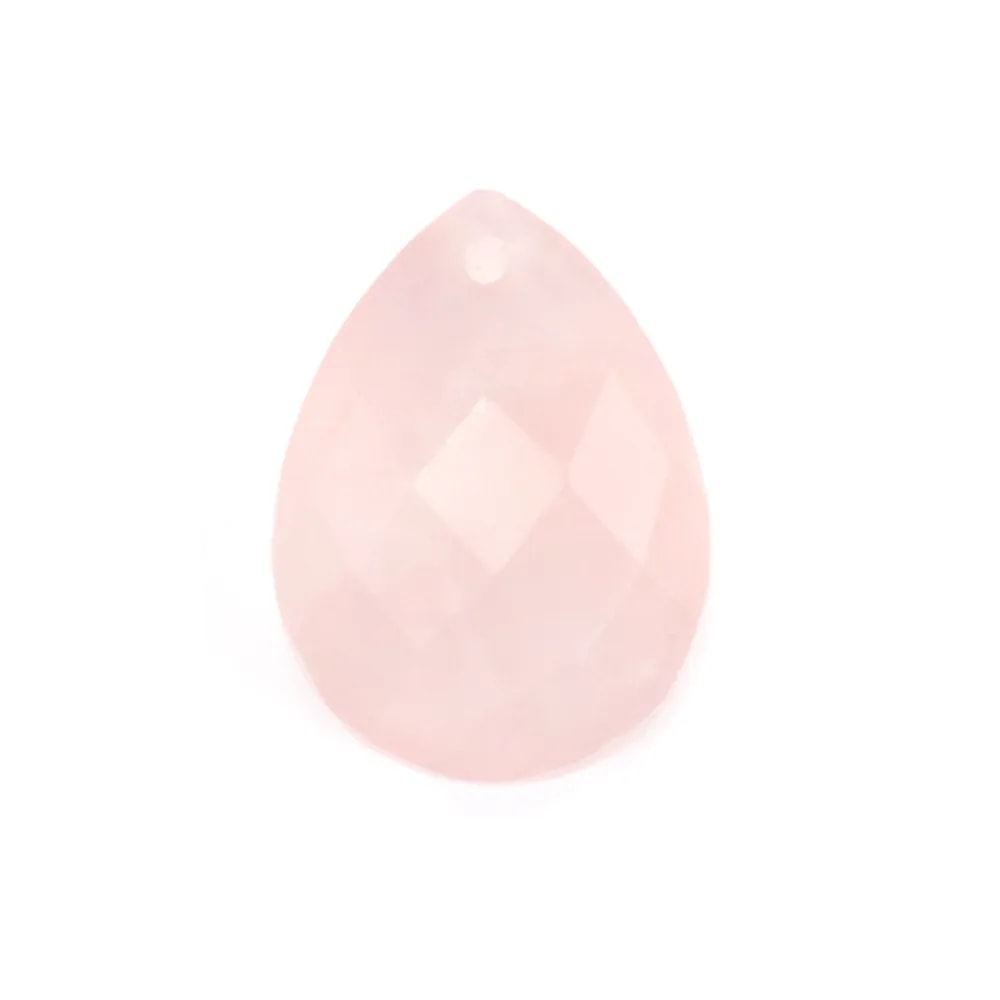 Quartz rose, en forme de goutte facetté 13 * 18mm x 1pc