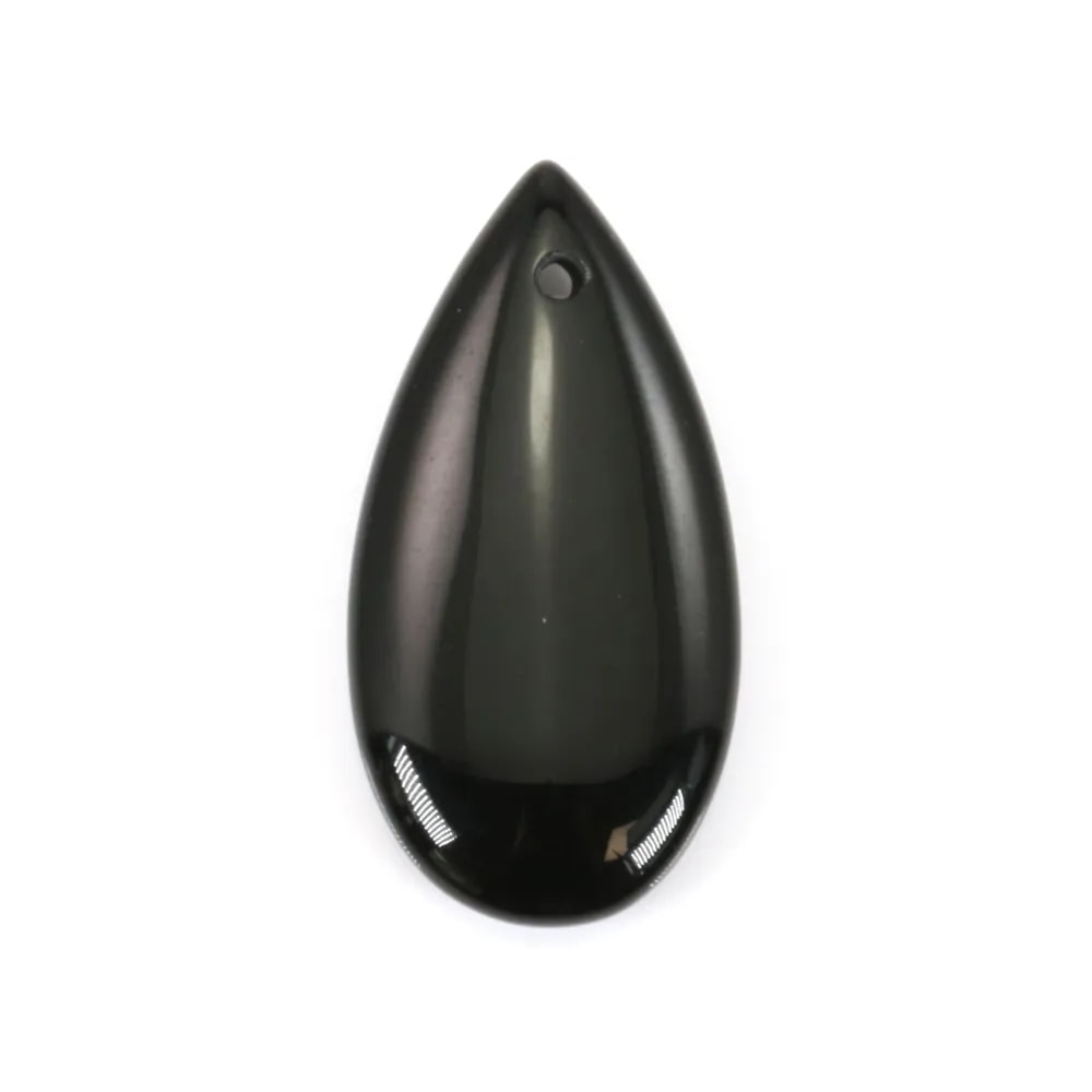 Pendentif agate noir goutte 15x30mm x 1pc