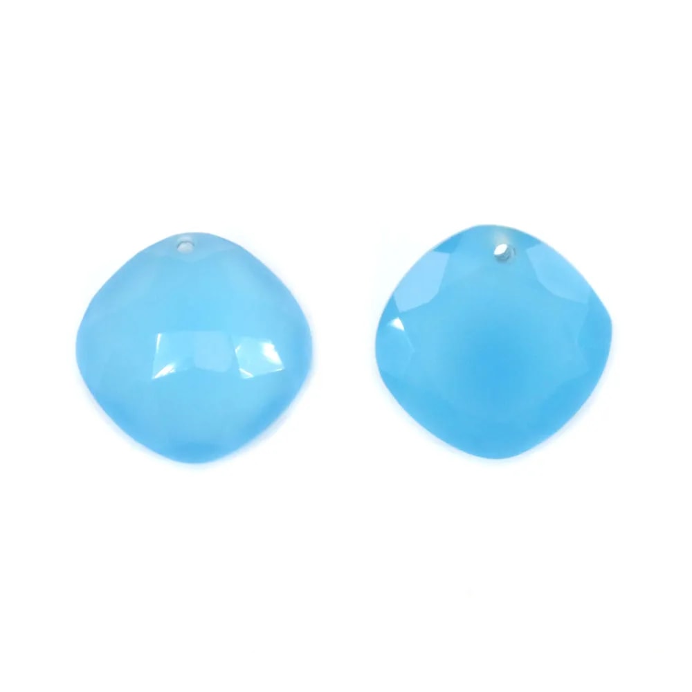 Pendant Chalcedony Faceted 16x16mm x 1pc