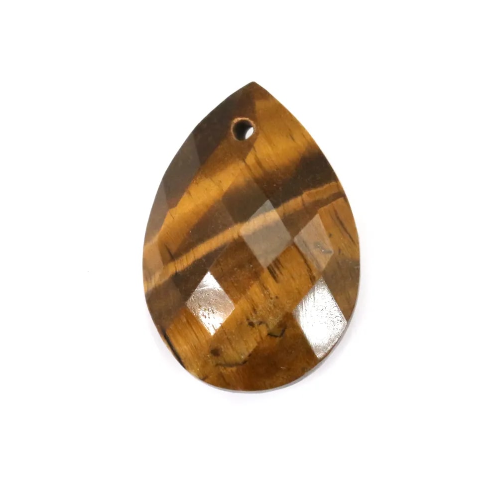 Oeil de tigre, en forme de goutte facetté, 13 * 18mm x 1pc