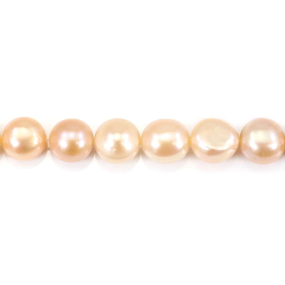 Perles de culture d'eau douce, saumon, baroque, 13-15mm x 40cm