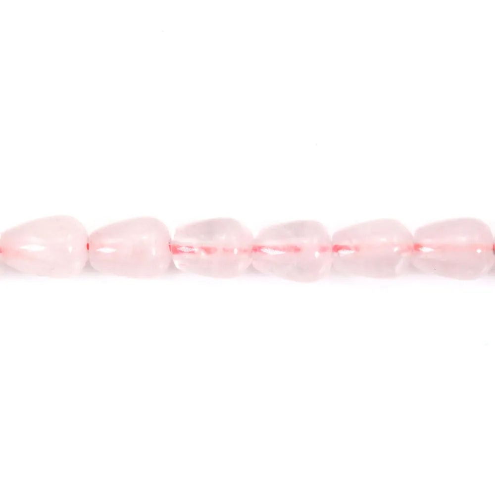 Quartz rose goutte 5x8mm x 40cm